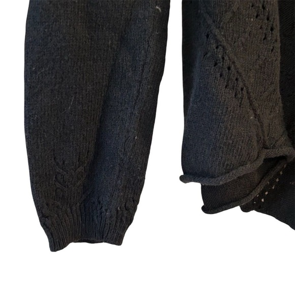 Anthropologie Knitted & Knotted Women's Black Cardigan Sweater Size M Open Front - Picture 3 of 11